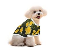 Pure Cotton T-Shirt for Pets - Soft Breathable Dog & Cat Shirt | All-Over Print Short Sleeve Tee for Small Dogs Puppy Boy Girl | Summer Cooling Pet Clothing GoldenFloraCluster S