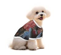 Pure Cotton T-Shirt for Pets - Soft Breathable Dog & Cat Shirt | All-Over Print Short Sleeve Tee for Small Dogs Puppy Boy Girl | Summer Cooling Pet Clothing Fireworks in the sky S