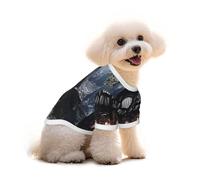 Pure Cotton T-Shirt for Pets - Soft Breathable Dog & Cat Shirt | All-Over Print Short Sleeve Tee for Small Dogs Puppy Boy Girl | Summer Cooling Pet Clothing Brick houses in the forest L