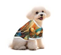 Pure Cotton T-Shirt for Pets - Soft Breathable Dog & Cat Shirt | All-Over Print Short Sleeve Tee for Small Dogs Puppy Boy Girl | Summer Cooling Pet Clothing A complex vortex S