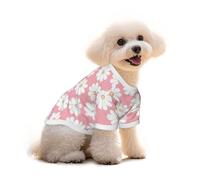Pure Cotton T-Shirt for Pets - Soft Breathable Dog & Cat Shirt | All-Over Print Short Sleeve Tee for Small Dogs Puppy Boy Girl | Summer Cooling Pet Clothing Floral Harmony L