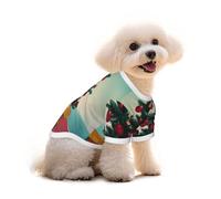 Pure Cotton T-Shirt for Pets - Soft Breathable Dog & Cat Shirt | All-Over Print Short Sleeve Tee for Small Dogs Puppy Boy Girl | Summer Cooling Pet Clothing There are beach trees in the background M