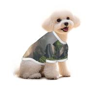 Pure Cotton T-Shirt for Pets - Soft Breathable Dog & Cat Shirt | All-Over Print Short Sleeve Tee for Small Dogs Puppy Boy Girl | Summer Cooling Pet Clothing The Lost Beach S