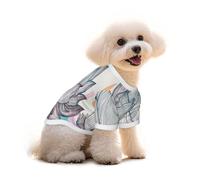 Pure Cotton T-Shirt for Pets - Soft Breathable Dog & Cat Shirt | All-Over Print Short Sleeve Tee for Small Dogs Puppy Boy Girl | Summer Cooling Pet Clothing Lotus Mandala L