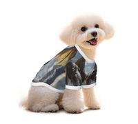 Pure Cotton T-Shirt for Pets - Soft Breathable Dog & Cat Shirt | All-Over Print Short Sleeve Tee for Small Dogs Puppy Boy Girl | Summer Cooling Pet Clothing Dragon Wings S