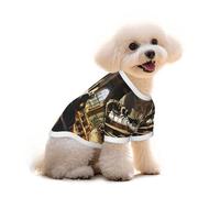 Pure Cotton T-Shirt for Pets - Soft Breathable Dog & Cat Shirt | All-Over Print Short Sleeve Tee for Small Dogs Puppy Boy Girl | Summer Cooling Pet Clothing Mystery Train L