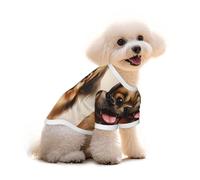 Pure Cotton T-Shirt for Pets - Soft Breathable Dog & Cat Shirt | All-Over Print Short Sleeve Tee for Small Dogs Puppy Boy Girl | Summer Cooling Pet Clothing Cute Pomeranian L