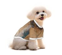 Pure Cotton T-Shirt for Pets - Soft Breathable Dog & Cat Shirt | All-Over Print Short Sleeve Tee for Small Dogs Puppy Boy Girl | Summer Cooling Pet Clothing Bird's-eye view L
