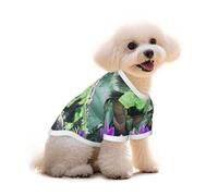 Pure Cotton T-Shirt for Pets - Soft Breathable Dog & Cat Shirt | All-Over Print Short Sleeve Tee for Small Dogs Puppy Boy Girl | Summer Cooling Pet Clothing Alien creatures M