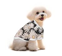 Pure Cotton T-Shirt for Pets - Soft Breathable Dog & Cat Shirt | All-Over Print Short Sleeve Tee for Small Dogs Puppy Boy Girl | Summer Cooling Pet Clothing daisy M