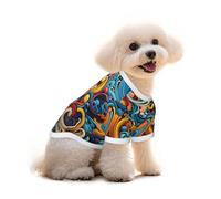 Pure Cotton T-Shirt for Pets - Soft Breathable Dog & Cat Shirt | All-Over Print Short Sleeve Tee for Small Dogs Puppy Boy Girl | Summer Cooling Pet Clothing ColorSwirlMoves S