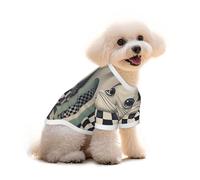 Pure Cotton T-Shirt for Pets - Soft Breathable Dog & Cat Shirt | All-Over Print Short Sleeve Tee for Small Dogs Puppy Boy Girl | Summer Cooling Pet Clothing Sweet Rabbit Girl L