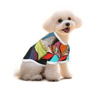 Pure Cotton T-Shirt for Pets - Soft Breathable Dog & Cat Shirt | All-Over Print Short Sleeve Tee for Small Dogs Puppy Boy Girl | Summer Cooling Pet Clothing Abstract art, face in a disc M
