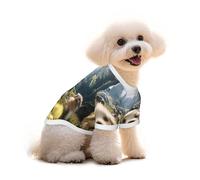 Pure Cotton T-Shirt for Pets - Soft Breathable Dog & Cat Shirt | All-Over Print Short Sleeve Tee for Small Dogs Puppy Boy Girl | Summer Cooling Pet Clothing A lively little dog M