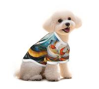 Pure Cotton T-Shirt for Pets - Soft Breathable Dog & Cat Shirt | All-Over Print Short Sleeve Tee for Small Dogs Puppy Boy Girl | Summer Cooling Pet Clothing Abstract Color Swirl L