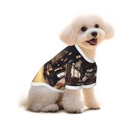 Pure Cotton T-Shirt for Pets - Soft Breathable Dog & Cat Shirt | All-Over Print Short Sleeve Tee for Small Dogs Puppy Boy Girl | Summer Cooling Pet Clothing A cute steampunk tabby cat S