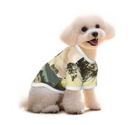 Pure Cotton T-Shirt for Pets - Soft Breathable Dog & Cat Shirt | All-Over Print Short Sleeve Tee for Small Dogs Puppy Boy Girl | Summer Cooling Pet Clothing mysterious island M