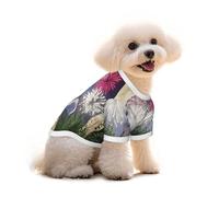 Pure Cotton T-Shirt for Pets - Soft Breathable Dog & Cat Shirt | All-Over Print Short Sleeve Tee for Small Dogs Puppy Boy Girl | Summer Cooling Pet Clothing Fireworks inside the arch M