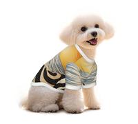 Pure Cotton T-Shirt for Pets - Soft Breathable Dog & Cat Shirt | All-Over Print Short Sleeve Tee for Small Dogs Puppy Boy Girl | Summer Cooling Pet Clothing The beach at sunset M