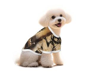 Pure Cotton T-Shirt for Pets - Soft Breathable Dog & Cat Shirt | All-Over Print Short Sleeve Tee for Small Dogs Puppy Boy Girl | Summer Cooling Pet Clothing Background of Hell's Fire L