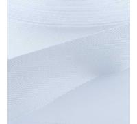 Pure Cotton Tape Herringbone 212D, White, 50mm 1m