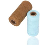 Pure Cotton Yarn, 2 Rolls Warp Thread 8/4 Loom Warp Thread 250m Tensile Resistant Cotton Warp Yarn for Knit Carpets, Ribbons, Carpets, Blankets
