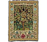 Pure Country Weavers William Morris Tree of Life Blanket XL - Arts & Crafts - Gift Tapestry Throw Woven from Cotton - Made in The USA (82x62)