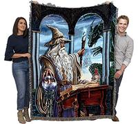 Pure Country Weavers Wizard and Dragon Woven Throw Designed by Ed Beard Large Soft Blanket for Boys 100% Cotton 72x54