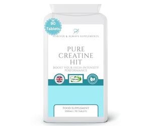 Pure Creatine HIT - Creatine Monohydrate 3000mg Per Serving - 90 Tablets. Clean, Vegan & Keto Friendly - Supporting Short-Term, high-Intensity Performance