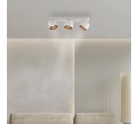 PURE Cup LED downlight, white, length 56 cm, metal, 3-bulb