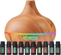 Pure Dailey Care Ultimate Aromatherapy Diffuser & Essential Oil Set - Ultrasonic Top 10 Oils Modern with 4 Timer 7 Ambient Light Settings Therapeutic Grade Lavender