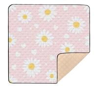 Pure Daisies Hearts Soft Foam Baby Activity Play Mat for Floor Lightweight Infant Play Mat for Baby Toddler Infant, 50'' x 50''