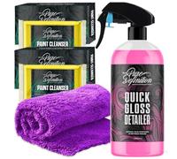 Pure Definition Car Clay Bar Detailing Kit, 100g Medium Grade Block and Detail Lube Spray - Amazing Paintwork Finish and Cleaning (1000ml + 2 x 100g Clay + Towel)