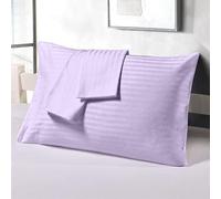 Pure Dreams 100% Egyptian Cotton 2 Pack Pillowcases- Super Soft & Stylish Pillow Cases with Envelope Closure- 1000 Thread count-Lavender Stripe (50x75 cm)