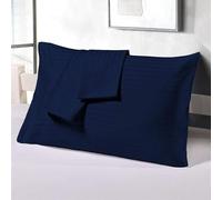 Pure Dreams 100% Egyptian Cotton 2 Pack Pillowcases- Super Soft & Stylish Pillow Cases with Envelope Closure- 1000 Thread count-Navy Blue Stripe (50x75 cm)