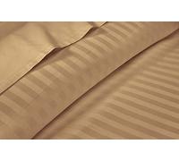 Pure Dreams 100% Egyptian Cotton Bed Sheet Set 4 Piece- Fitted Sheet, Flat Sheet & 2 Pillow Cases, 45 Cm (18-Inch) Deep Pocket- 1000 Thread Count-Taupe Stripe,King