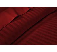 Pure Dreams 1000 Thread Count, Bed Sheet Set 4 Piece- Fitted Sheet (38 CM) Deep Pocket, Flat Sheet & 2 Pillowcases- 100% Egyptian Cotton- Hotel Quality- Burgundy Stripe,Super King Size.