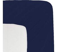 Pure Dreams Emperor Fitted Sheet 35 cm Deep Pocket- 100% Egyptian Cotton- Hotel Quality Fitted Bedsheets- 1000 Thread count-Navy Blue Solid