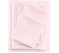 Pure Dreams Single Size Bed Sheet- 5 Piece Set- Fitted Sheet, Flat Sheet, Duvet Cover & 2 Pillowcases- (35 cm) Deep Pocket- 100% Cotton- 400 TC-Pink Solid, Double Size
