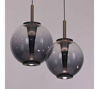 PURE E-Infinity LED hanging light, grey/smoke grey, Ø 50 cm, CCT