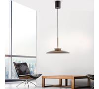 PURE E-Moon bronze LED hanging light, amber glass (dark), Ø50cm