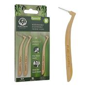 Pure Earth Essentials Bamboo Interdental Brushes - L Shaped Eco Friendly Biodegradable Handle - Angle Brush Cleaner with Soft Bristles for Deep Clean Between Teeth and Gums (5 Pieces, 0.8mm, Blue)
