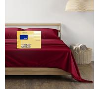 Pure Egyptian Split King Size Cotton Bed Sheets Set (King Split,600 Thread Count) Burgundy Bedding and Pillow Cases (5 Pc) - Egyptian Cotton Sheets Split King Size Bed-Sateen Sheets-16” Deep Pocket