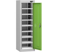Pure Eight Bay Low Forest Green Tablet Locker (with dual USB-A charging)