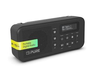 Pure Elan Move Portable DAB+ & FM Digital Radio with Bluetooth 5.3, Ultra-Compact Pocket Radio, Rechargeable Battery up to 16 Hours, Headphone Jack & LCD Display - Black
