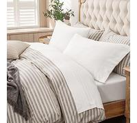 PURE ERA Jersey Knit 4pc Bed Sheet Set Bedding 100% T-Shirt Cotton Super Soft Comfy Breathable Fits Mattress Up to 20'' Extra Deep Pocket (Solid Bright White, King)
