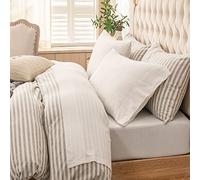 PURE ERA Jersey Knit 4pc Bed Sheet Set Bedding 100% T-Shirt Cotton Super Soft Comfy Breathable Fits Mattress Up to 20'' Extra Deep Pocket Solid Off White King