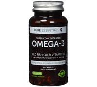 Pure Essentials Omega-3 Wild Fish Oil & Vitamin D3, High Strength Omega-3 EPA & DHA, Triglyceride, Lemon, 60 capsules