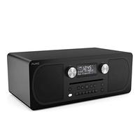 Pure Evoke C-D6 All-in-One Music System with DAB/DAB+/FM Digital Radio - Bluetooth Music Streaming, Dual Alarms and CD Player - Siena Black