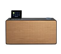 Evoke Home - Wood Edition, All-in-one Music System in Coffee Black with Cherry Wood Grill